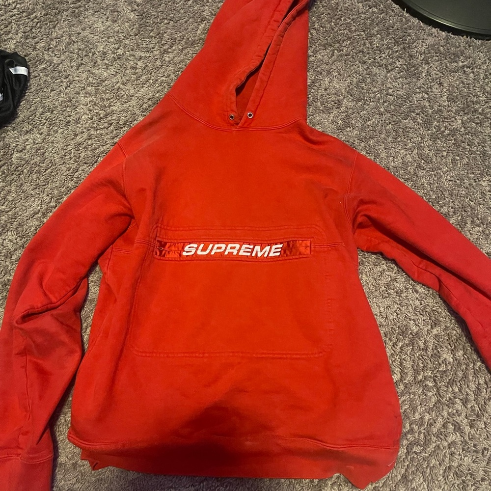 Red supreme hoodie